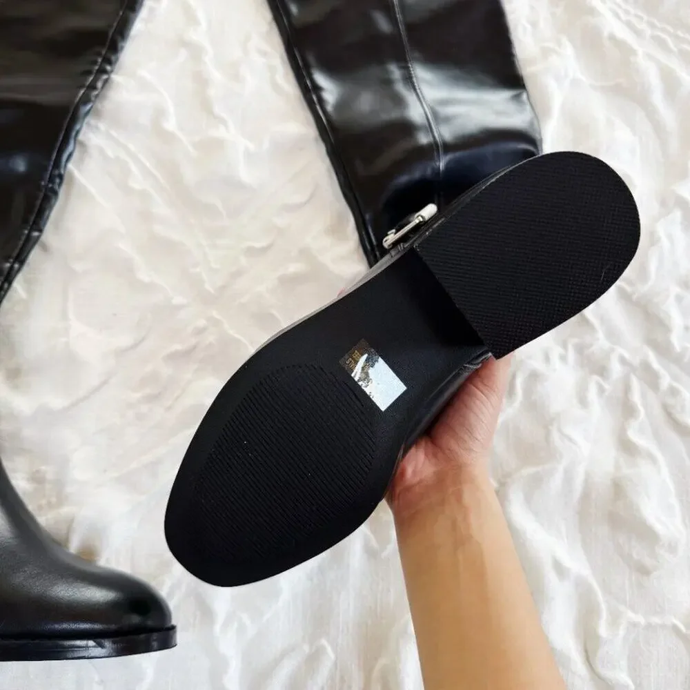 Dolce Vita Elyse Over-The-Knee Buckle Block Heel Boot Size 8 New